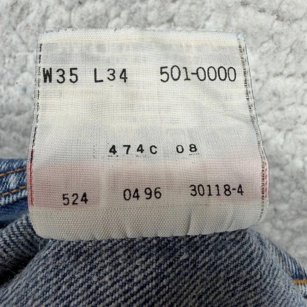 VTG 1996 Levi's 501XX Jeans Men's 35x34 (Actual 32x30.5) USA Grunge Streetwear
